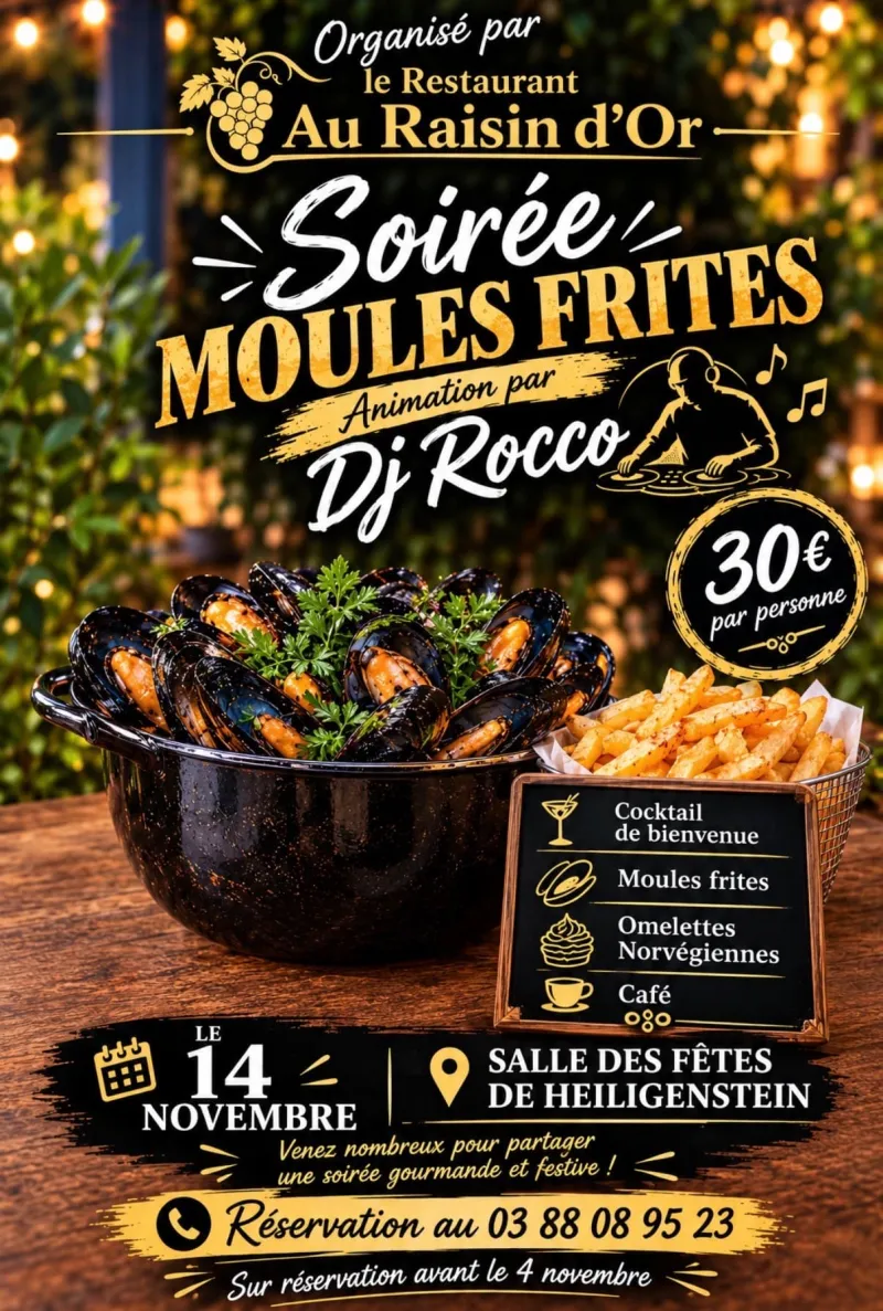 Soirée Moules Frites à Heiligenstein