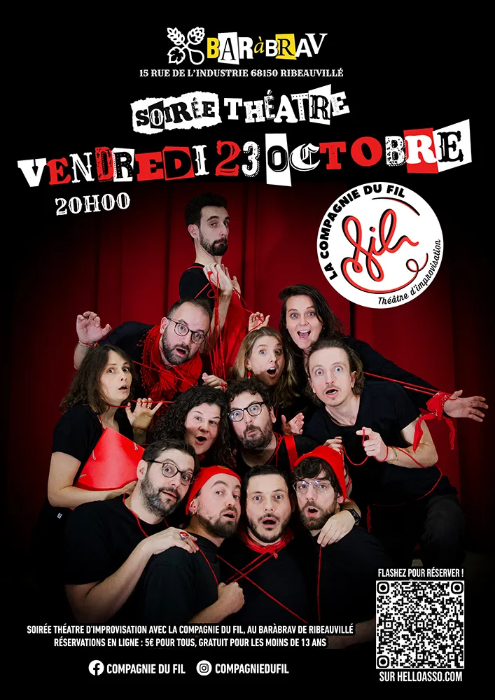 Soirée Théatre d&rsquo;improvisation avec la Compagnie du Fil