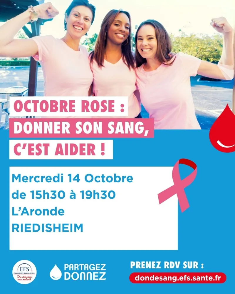 Don du sang – Octobre ROSE 2026