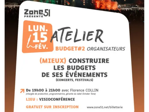 ATELIER Budget #2 Organisateurs : construire les budgets de ses événements – Février 2021