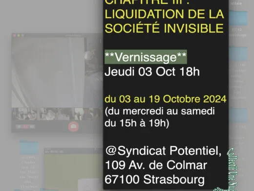 Chapitre 3 : liquidation de la société invisible – du 3 au 19 octobre – Strasbourg