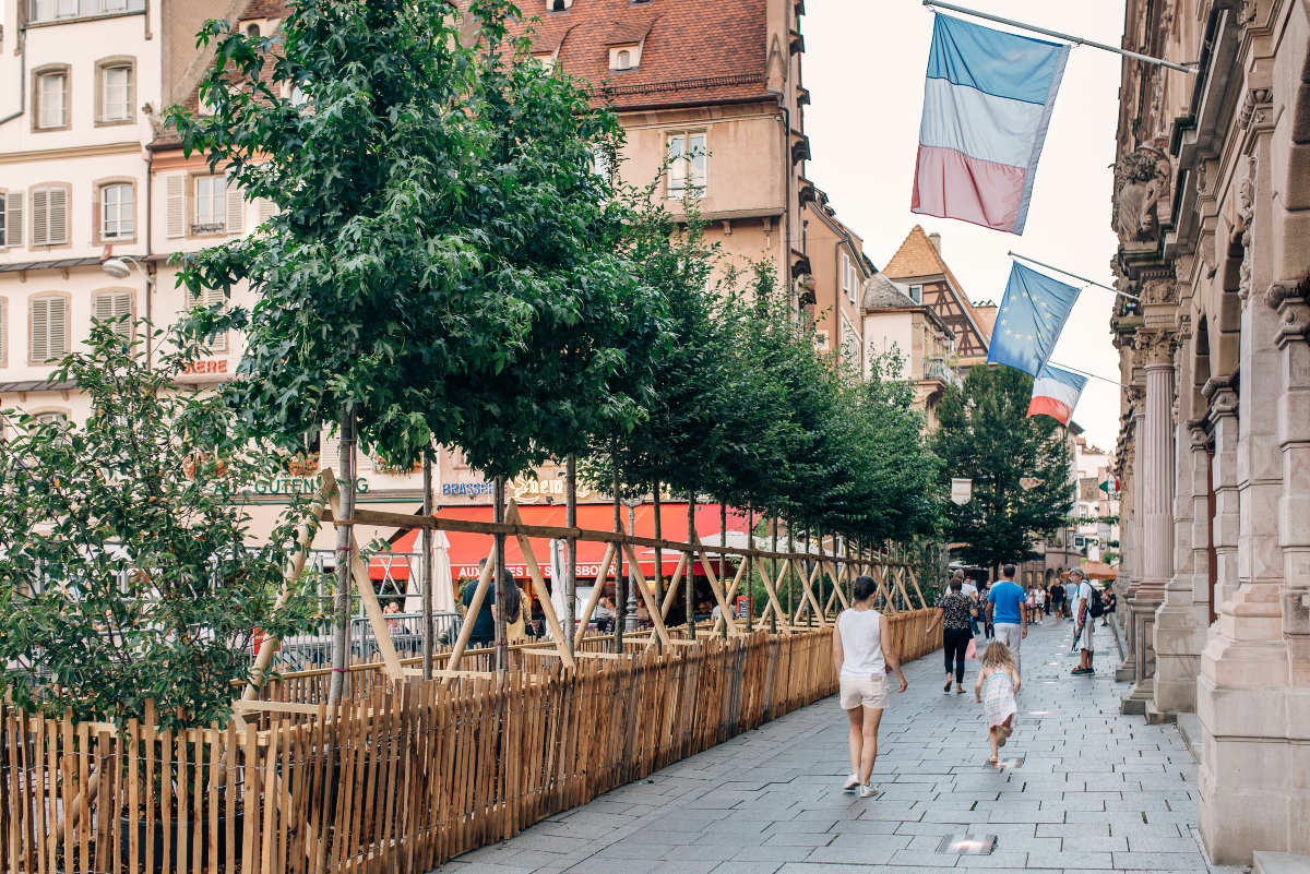 Endroits frais à Strasbourg sur la place Gutenberg